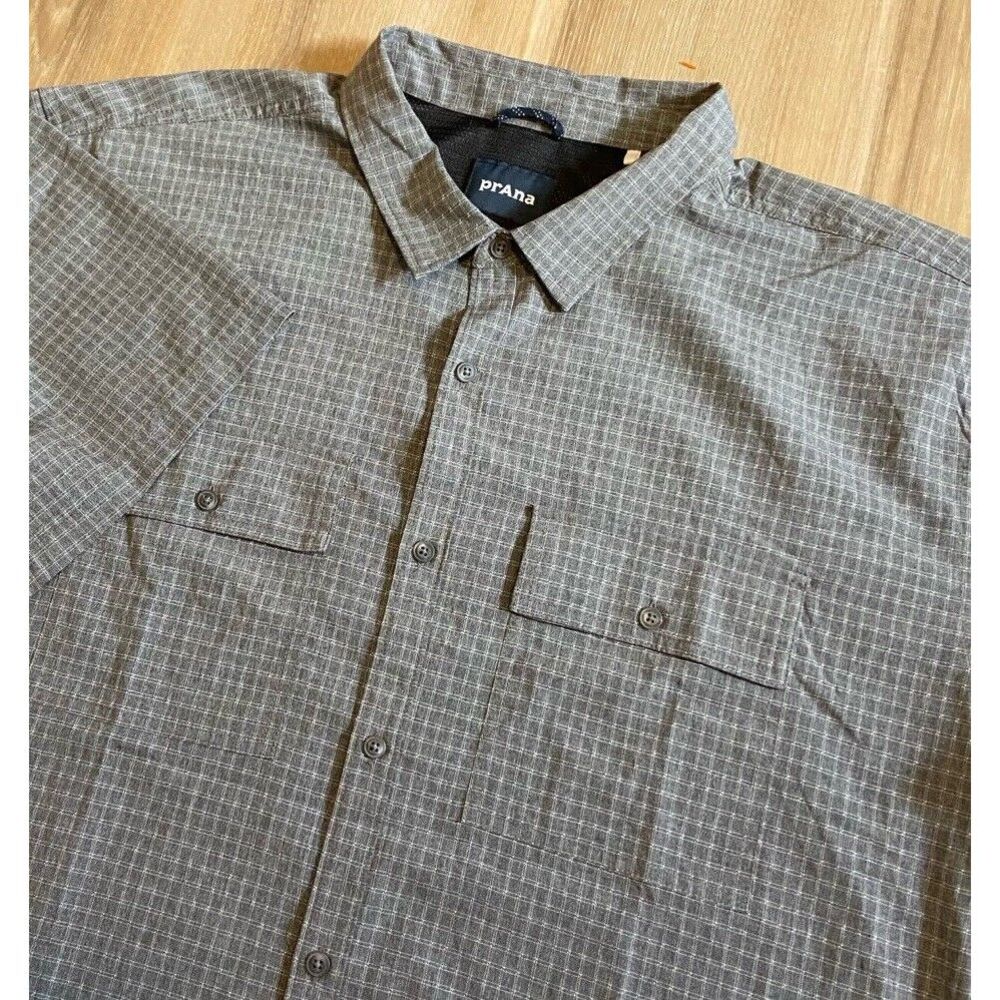 Prana Mens Vented Button Up Hiking Fishing Shirt Lightweight Performance XXL
